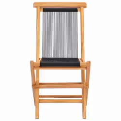 VidaXL 49362 sedia da esterno Terrazzo Poliestere, Teak Nero - Vista aggiuntiva 3