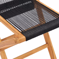 VidaXL 49362 sedia da esterno Terrazzo Poliestere, Teak Nero - Vista aggiuntiva 5