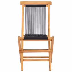 VidaXL 49363 sedia da esterno Terrazzo Poliestere, Teak Nero - Vista aggiuntiva 3