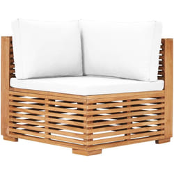Vidaxl - Divano Angolare da Giardino con Cuscino Crema Massello di Teak