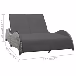 VidaXL 49495 letto per esterni Antracite - Vista aggiuntiva 5