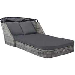 Vidaxl - Lettino Prendisole con Baldacchino in Polyrattan Antracite