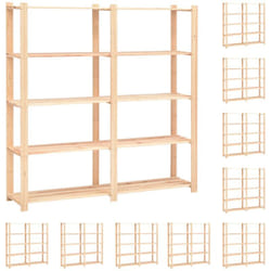 vidaXL Scaffali a 5 Livelli 10 pz 170x38x170cm in Massello Pino 500 kg
