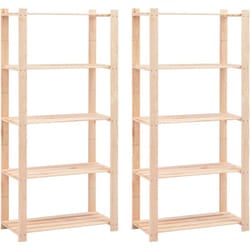Scaffali a 5 Livelli 2 pz 80x38x170 cm in Massello Pino 250 kg Vidaxl 92547