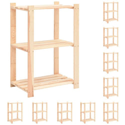 Vidaxl - Scaffali a 3 Livelli 10 pz 60x38x90 cm in Massello Pino 150 kg