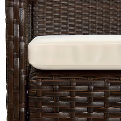 VidaXL 45794 sedia da esterno Terrazzo Seduta imbottita Poliestere, Rattan sintetico, Acciaio Crema, Bianco - Vista aggiuntiva 6