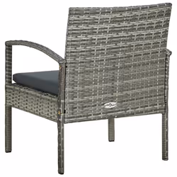 VidaXL 45796 sedia da esterno Terrazzo Seduta imbottita Poliestere, Rattan sintetico, Acciaio Grigio - Vista aggiuntiva 4