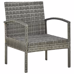 VidaXL 45796 sedia da esterno Terrazzo Seduta imbottita Poliestere, Rattan sintetico, Acciaio Grigio - Vista aggiuntiva 5