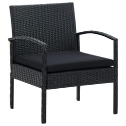 VidaXL 45797 sedia da esterno Terrazzo Seduta imbottita Poliestere, Rattan sintetico, Acciaio Nero