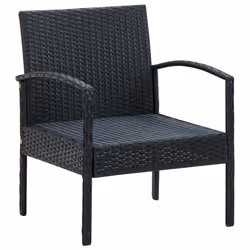 VidaXL 45797 sedia da esterno Terrazzo Seduta imbottita Poliestere, Rattan sintetico, Acciaio Nero - Vista aggiuntiva 2
