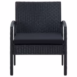 VidaXL 45797 sedia da esterno Terrazzo Seduta imbottita Poliestere, Rattan sintetico, Acciaio Nero - Vista aggiuntiva 3
