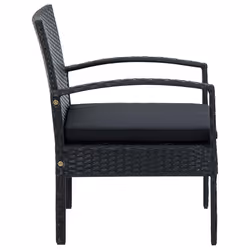 VidaXL 45797 sedia da esterno Terrazzo Seduta imbottita Poliestere, Rattan sintetico, Acciaio Nero - Vista aggiuntiva 4