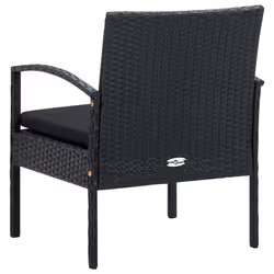 VidaXL 45797 sedia da esterno Terrazzo Seduta imbottita Poliestere, Rattan sintetico, Acciaio Nero - Vista aggiuntiva 5