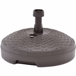 Questa base per ombrellone con motivo in rattan è progettata per essere riempita con acqua o sabbia per la zavorra. Serve com ...