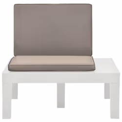 VidaXL 48825 sedia da esterno Terrazzo Seduta imbottita Plastica Marrone, Bianco - Vista aggiuntiva 2