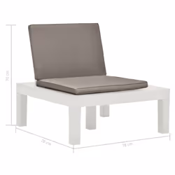 VidaXL 48825 sedia da esterno Terrazzo Seduta imbottita Plastica Marrone, Bianco - Vista aggiuntiva 7