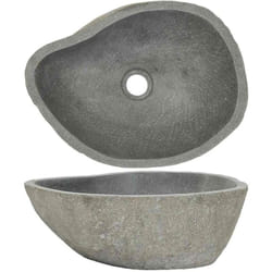 Vidaxl - Lavabo, Lavandino in Pietra di Fiume Ovale 37-46 cm 3707
