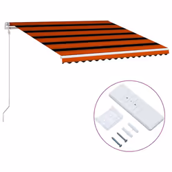 vidaXL Tenda da Sole Retrattile Automatica 400x300 cm Arancione e Marrone - Vista aggiuntiva 2