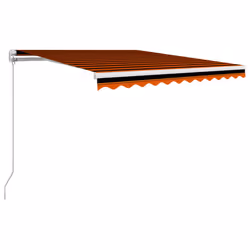 vidaXL Tenda da Sole Retrattile Manuale 350x250 cm Arancione e Marrone - Vista aggiuntiva 2
