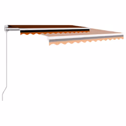vidaXL Tenda da Sole Retrattile Manuale 350x250 cm Arancione e Marrone - Vista aggiuntiva 3