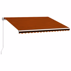 vidaXL Tenda da Sole Retrattile Manuale 450x300 cm Arancione e Marrone - Vista aggiuntiva 2