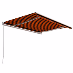 vidaXL Tenda da Sole Retrattile Manuale 450x300 cm Arancione e Marrone - Vista aggiuntiva 3
