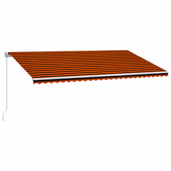 vidaXL Tenda da Sole Retrattile Manuale 600x300 cm Arancione e Marrone - Vista aggiuntiva 2