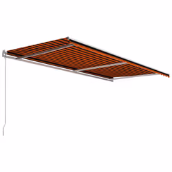 vidaXL Tenda da Sole Retrattile Manuale 600x300 cm Arancione e Marrone - Vista aggiuntiva 3