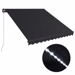 vidaXL Tenda da Sole Retrattile Manuale con LED 350x250 cm Antracite - Vista aggiuntiva 2