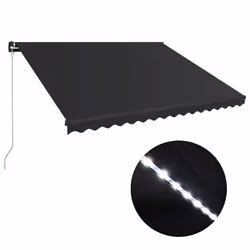vidaXL Tenda da Sole Retrattile Manuale con LED 450x300 cm Antracite - Vista aggiuntiva 2