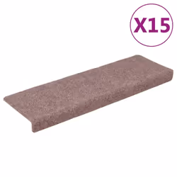 vidaXL Tappetini per scale autoadesivi 15 pz 65x21x4 cm Crema Bordo rettangolare - Vista aggiuntiva 2