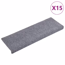 vidaXL Tappetini per scale autoadesivi 15 pz 65x21x4 cm Grigio chiaro bordo rettangolare - Vista aggiuntiva 2