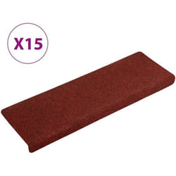 Vidaxl - Tappetini per Scale Tessuto Agugliato 15 pz 65x21x4 cm Rossi