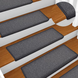 Vidaxl - 15 pz Tappetini per Scale, Tappeti Antiscivolo per Scale Interne per Bambini 65x21x4 cm Grigio Scuro