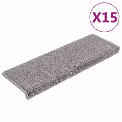 vidaXL Tappetini per scale 15 pz 65x21x4 cm Grigio Bordo rettangolare - Vista aggiuntiva 2