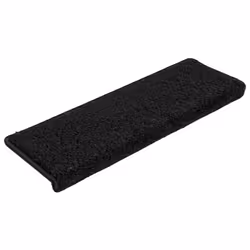 vidaXL Tappetini per scale 15 pz 65x21x4 cm Nero Bordo rettangolare - Vista aggiuntiva 3