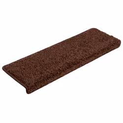 vidaXL Tappetini per scale 15 pz 65x21x4 cm Marrone Bordo rettangolare - Vista aggiuntiva 3