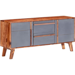 Credenza, Madia per salotto Grigia 120x30x55 cm in Legno Massello di Sheesham Vidaxl
