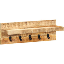 Appendiabiti a Muro 60x15x20 cm Legno Massello di Mango Grezzo Vidaxl 25791