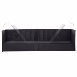 VidaXL 46087 sedia da esterno Terrazzo Seduta imbottita Poliestere, Rattan sintetico, Acciaio Nero - Vista aggiuntiva 4