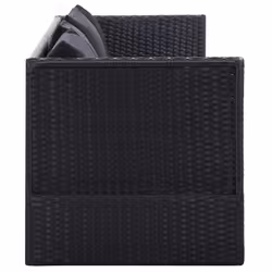 VidaXL 46087 sedia da esterno Terrazzo Seduta imbottita Poliestere, Rattan sintetico, Acciaio Nero - Vista aggiuntiva 5