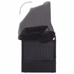 VidaXL 46092 sedia da esterno Terrazzo Seduta imbottita Tessuto, Rattan sintetico, Acciaio Nero - Vista aggiuntiva 4