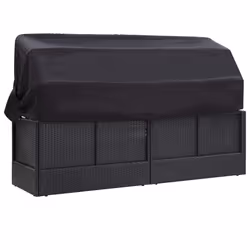 VidaXL 46092 sedia da esterno Terrazzo Seduta imbottita Tessuto, Rattan sintetico, Acciaio Nero - Vista aggiuntiva 5