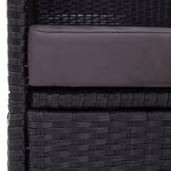 VidaXL 46092 sedia da esterno Terrazzo Seduta imbottita Tessuto, Rattan sintetico, Acciaio Nero - Vista aggiuntiva 6