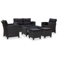 Set Divani da Giardino 6 pz con Cuscini in Polyrattan Nerocod mxl 118887
