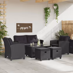 Set Divani da Giardino 6 pz con Cuscini in Polyrattan Nerocod mxl 118887 - Vista aggiuntiva 2