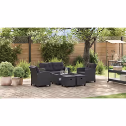Set Divani da Giardino 6 pz con Cuscini in Polyrattan Nerocod mxl 118887 - Vista aggiuntiva 3