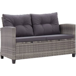 Vidaxl - Divano da Giardino a 2 Posti da 124cm in polyrattan con Cuscini vari colori colore : Grigio