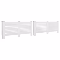 vidaXL Coperture per Radiatori 2 pz Bianche 172x19x81,5 cm in MDF - Vista aggiuntiva 2