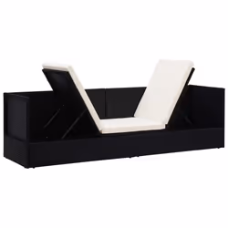 VidaXL 49391 sedia da esterno Terrazzo Seduta imbottita Polietilene, Malacca, Acciaio Nero, Crema, Bianco - Vista aggiuntiva 4